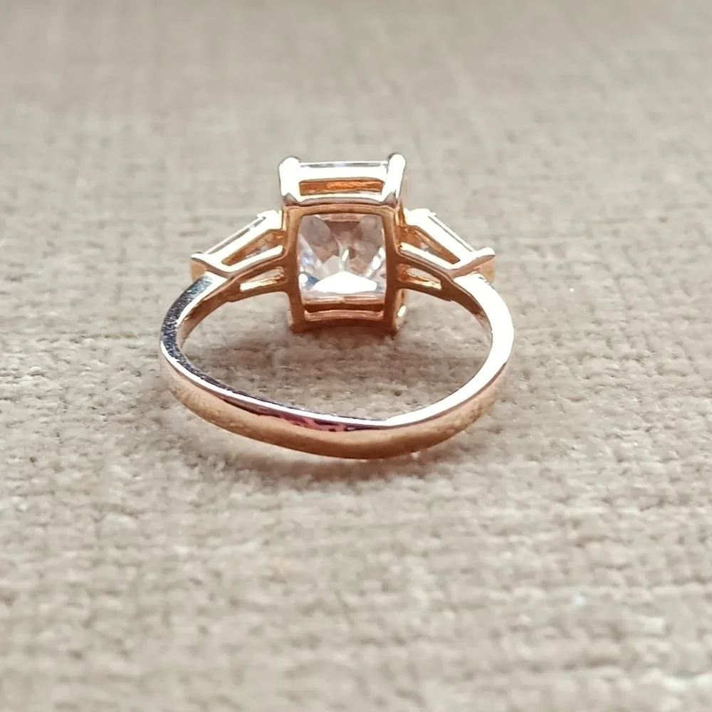 Gold Plated Silver Cubic Zirconia Ring